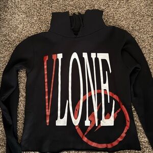 VLONE FRAGMENT STAPLE LONG SLEEVE HOODIE SWEATER BLACK RED